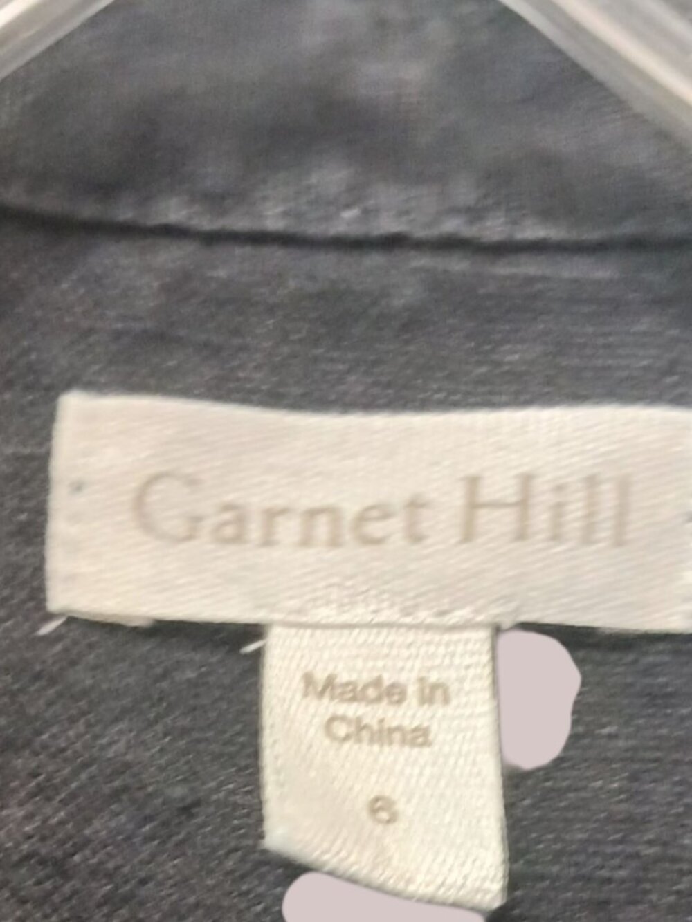 Garnett hill classic linen shirtdress Preppy classic  black Size 6 - Picture 5 of 8